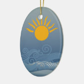 Sunset Waves Keramisch Ornament (Links)
