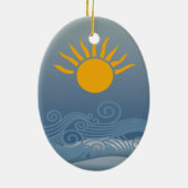 Sunset Waves Keramisch Ornament (Achterkant)
