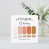 Sunset Wedding Color Palette Card Kaart (Staand voorkant)