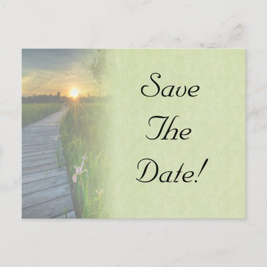 Sunset Wedding Save the Date Kaart (Voorkant)