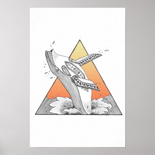 Sunset whale poster (Devant)