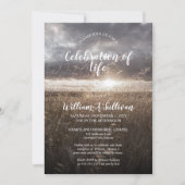 Sunset Wheat Field Photo Celebration of Life Kaart (Voorkant)