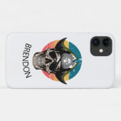 Sunset White Pirate Skull Hoesje-Mate iPhone Case (Achterkant (horizontaal))