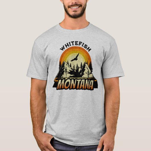  Sunset Whitefish Montana MT T-shirt (Voorkant)