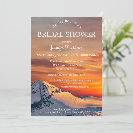 Sunset Winter Wonderland Invitation de la douche n (Debout devant)