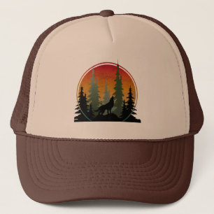 Sunset Wolf Natuur landschap Trucker Pet