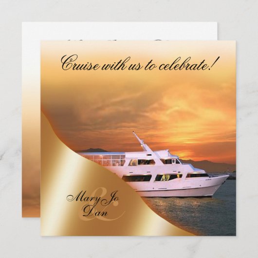 Sunset Yacht Weddenschap Nautical Kaart (Voorkant / Achterkant)