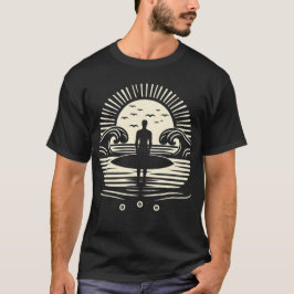 Sunset Yoga Surfen, Watersport, zee shell T-shirt