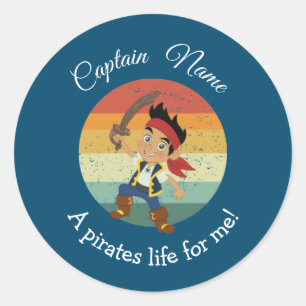 Sunset YOUNG Boy Party Pirate Classic Round Stick Ronde Sticker