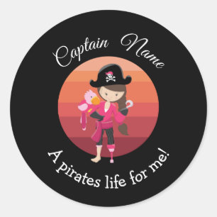 Sunset YOUNG Girl Party Pirate Ronde Sticker