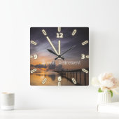 Sunset, Zee, Ahh Retirement Vierkante Klok (Huis)