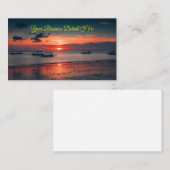 Sunset Zee Boat Shore Visitekaartje (Voorkant / Achterkant)