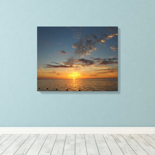Sunset Zee Canvas Afdruk (Insitu (Houten vloer))
