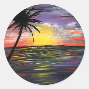 Sunset Zee Ronde Sticker