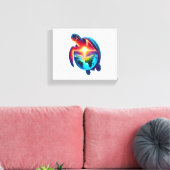 Sunset Zee Turtle Canvas Afdruk (Insitu (Woonkamer))