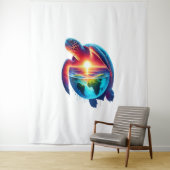 Sunset Zee Turtle Wandkleed (In situ)