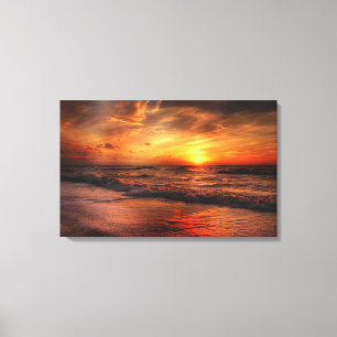 Sunset Zee Waves Canvas Afdruk