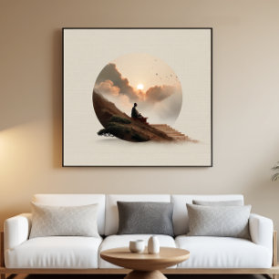 Sunset Zen Abstracte Minimal Wall Art Perfect Poster