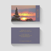 Sunset Zen Stones Yoga Instructor Dark Blue Visitekaartje
