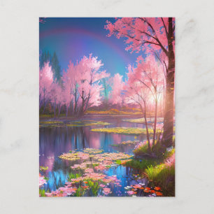 Sunset's Beauty Onthuld in de Wetlands Briefkaart