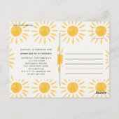 Sunshine 1e reis rond de zon Verjaardag uitnodigen Briefkaart (Achterkant)