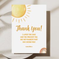 Sunshine 1er Carte de remerciements d'anniversaire