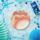 Sunshine 70s retro groovy daisy flower verjaardag papieren bordje (Feest)