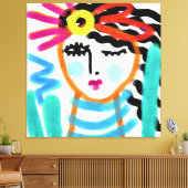 Sunshine Abstract digitaal portret van een vrouw Canvas Afdruk (Insitu (Woonkamer))