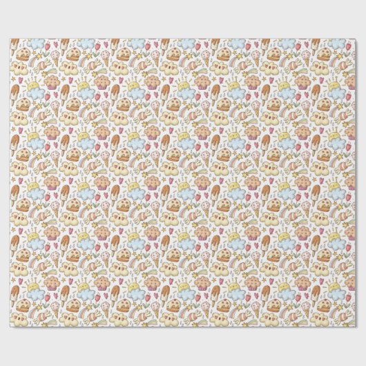 Sunshine and Celebration Trees Pattern Cadeaupapier (Vlak)