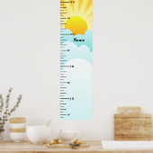 Sunshine and Clouds Growth Chart Add Child's Name Poster (Keuken)