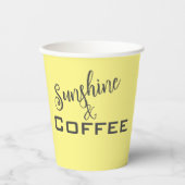 Sunshine and Coffee Yellow Papieren Bekers (Voorkant)