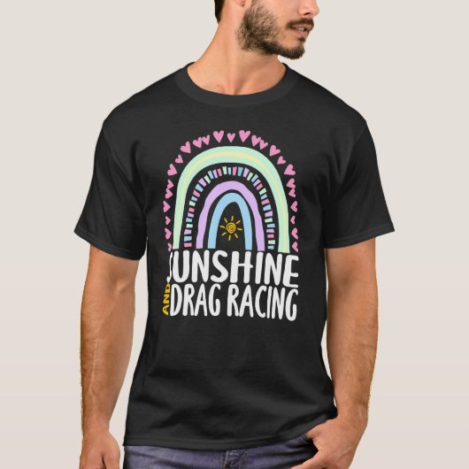 Sunshine and Drag Racing Cute Rainbow Graphic Wome T-shirt (Voorkant)