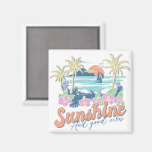 Sunshine and Good Vibes Magneet (Voorkant / Achterkant)