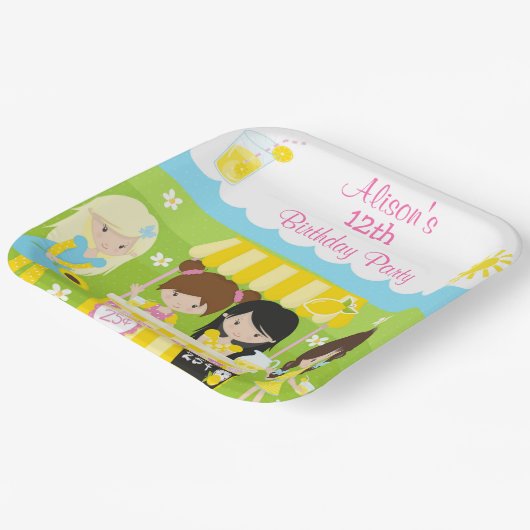 Sunshine and Lemonade Birthday Papieren Bordje (Gebogen)