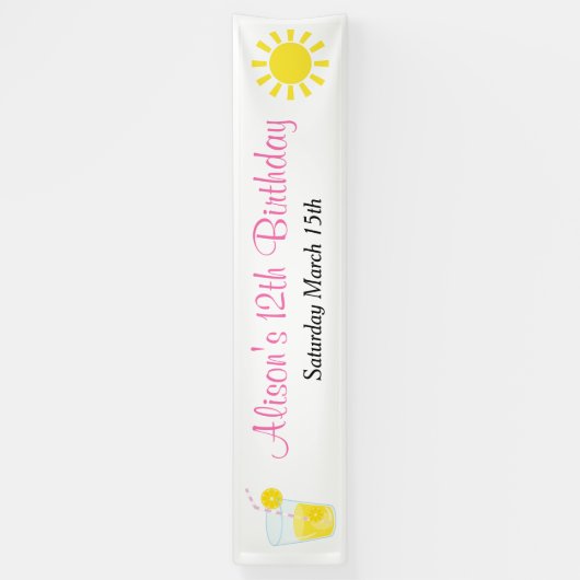 Sunshine and Lemonade Birthday Spandoek (Verticaal)