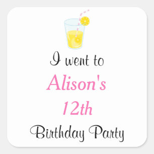 Sunshine and Lemonade Birthday Vierkante Sticker
