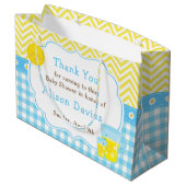 Sunshine and Lemonade Blue and Yellow Baby shower Groot Cadeauzakje (Achterkant Gekanteld)