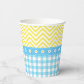 Sunshine and Lemonade Blue and Yellow Baby shower Papieren Bekers (Achterkant)