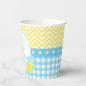 Sunshine and Lemonade Blue and Yellow Baby shower Papieren Bekers (Links)