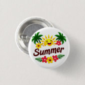 Sunshine and Palm Trees Round Badge (Devant & derrière)