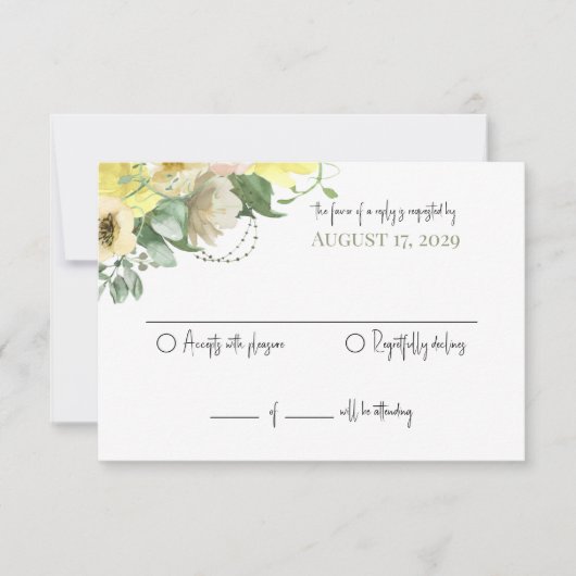 Sunshine and Rozen Wedding Reply Kaart (Voorkant)