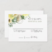 Sunshine and Rozen Wedding Reply Kaart (Voorkant / Achterkant)