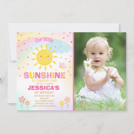 Sunshine Anniversaire Invitation Little Sunshine P (Devant)
