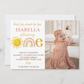 Sunshine Arc-en-ciel 1er anniversaire Invitation p (Devant)