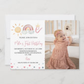 Sunshine Arc-en-ciel 1er anniversaire Invitation p (Devant)