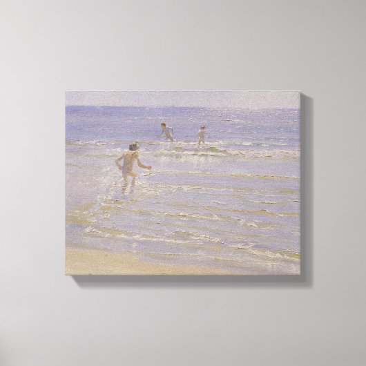 Sunshine at Skagen: Boys Swimming, 1892 Canvas Afdruk (Voorkant)
