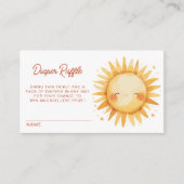 Sunshine Baby Shower Boho Cute Sun Diaper Raffle Informatiekaartje (Voorkant)