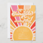 Sunshine Baby shower Boho Retro Pink Sunshine Kaart (Voorkant)