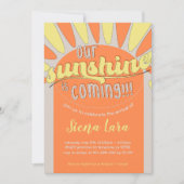 Sunshine Baby shower Bonne Invitation Neutre (Devant)