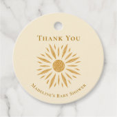 Sunshine Baby shower Dank u Label (Voorkant)